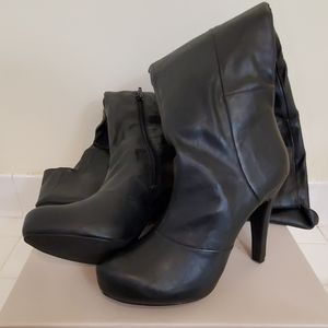 Over the knee platform heel boots